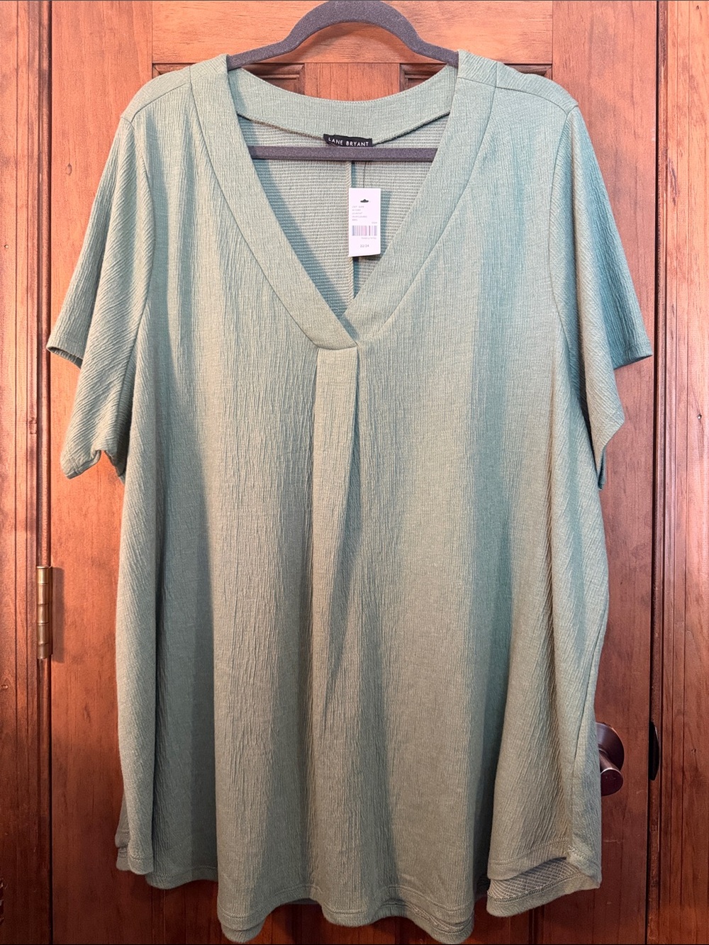 Lane Bryant Light Sage Green V-Neck Short Sleeve Tunic